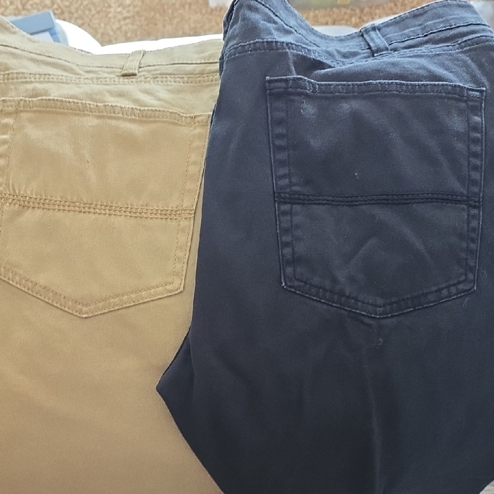2-pr Men's Chinos Navy and Tan